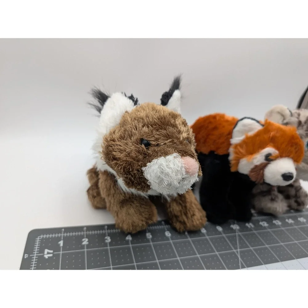 Wild Republic Plush Lot Red Panda Snow Leopard Lynx Cat Stuffed‎ Animal Toy